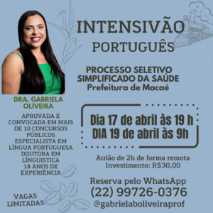 INTENSIVÃO PSS DA SAÚDE DE MACAÉ